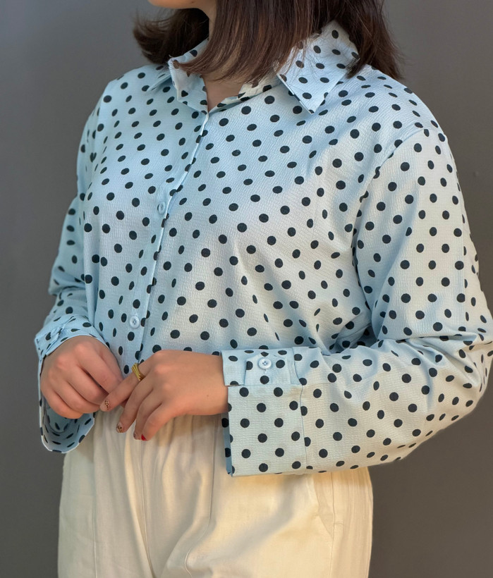 شومیز خالخالی مهرا کد ۵۲۶۷